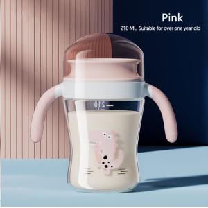 Cartoon Baby Breast Drinking Cup OEM ODM Print Pattern Spouted Feeding Cup For