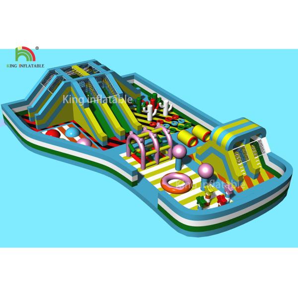 22*15 m Inflatable Amusement Equipment Kids Play Park Dry Slide Bouncer