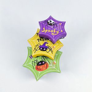 Custom Halloween Hexagonal Gift Box Spider Web Pumpkin Cartoon Design Novelty