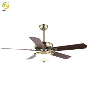 China Wood Blade LED Ceiling Fan Light Remote Control Bedroom on sale