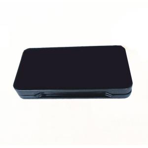 Wholesale Black elegant matel tin can / tin box container with hinged lid and plastic inner mirror from china suppliers