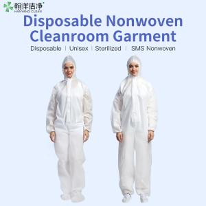 Radiation Sterilized SMS Nonwoven Cleanroom Suit GB 12014-2019 M-4XL