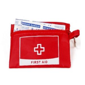SL-048 Red First Aid Kit with Key Chain Design Nylon Mini First Aid Kit