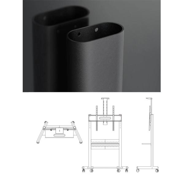 Adjustable Height TV Mobile Cart Flat Screen Lcd Led Oled TV Stand Mount With Wheels