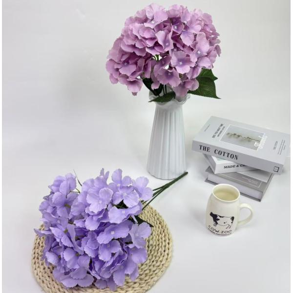 Artificial hydrangea with leaves, artificial flower wedding setting, wedding signage decoration, home placement