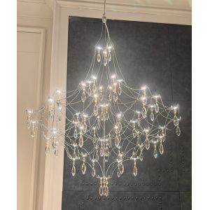 Wholesale Steel Wire Net Star LED Chandelier Luxury Starry Sky Modern Creative Glowworm Round Nordic Chandelier from china suppliers