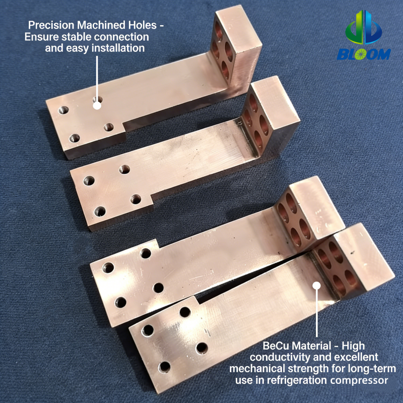 High Conductivity Customizable BeCu Connection Components for Refrigeration Compressors