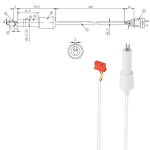Titanium Alloy TDS Detect Probe With NTC Temperature Sensor For Water Purifier