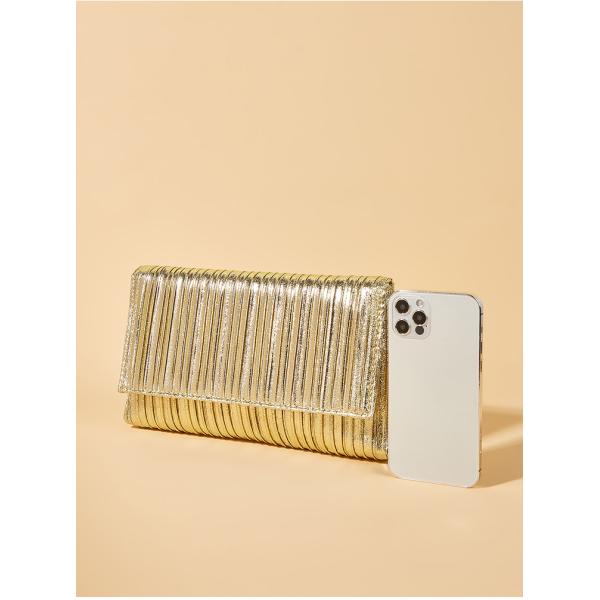 Others Pattern Type Simple and Elegant Solid Color Striped Wedding Evening Clutch Bag