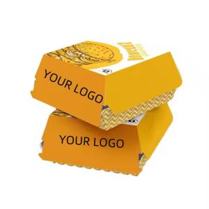 Custom-Printed Eco-Friendly Hamburger Fried Chicken Boxes Biodegradable Folders