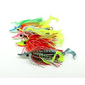 China 4 pcs/lot Hot Jig Lead Head Hooks with Soft lure Fishing Lures 20 g Lead for Snapper Fishing on sale