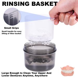Custom Size Adult Denture Case Leak Proof Denture Bath Cup For Travel