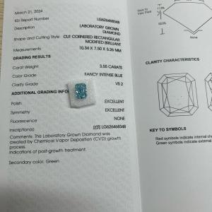 Wholesale 3.55ct VS2 Synthetic Blue Diamond Lab Grown Diamonds HPHT Fancy Vivid Blue from china suppliers