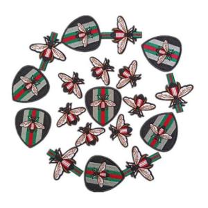 Bee patches factory design with full embroidered iron on backing