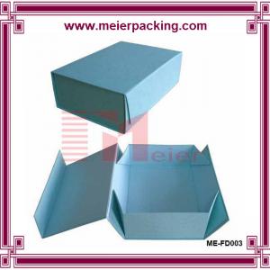 China Blue pantone printing recyclable grey paper folding gift box Retail expandable file folder for sale on sale