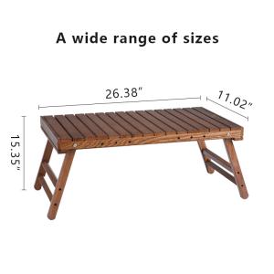 Compact Portable Camping Roll Up Picnic Table Low Folding Wood Collapsible Table