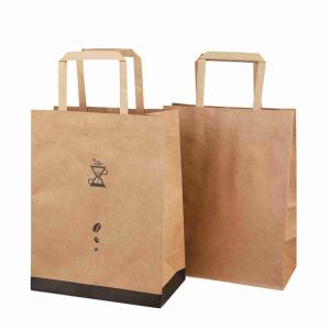 Biodegradable Takeaway Grocery Paper Craft Bags With Handles