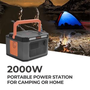 Portable LiFePO4 Solar Generator Pure Sine Wave Powerstation MPPT 2000Wh 110V