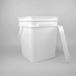 Chemical Resistant Square Plastic Bucket with IML/Thermal Transfer/Screen