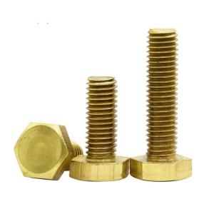 Plain Finish Brass DIN933 DIN931 Hexagon Hex Head Bolts for Construction