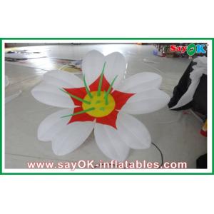 White 190T oxford cloth Giant Inflatable Decoration Flower Led Lighting For