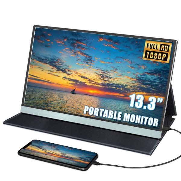 Quality 14 Inch Portable Triple Monitor Touch Screen Laptop Screen Extender With 1920*1080 IPS Panel for sale