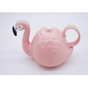 Creative Ceramic Houseware Animal Shaped Teapots / 3D Pink Flamingo Teapot