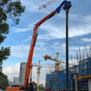 China 32Mpa Excavator Mounted Pile Driver , Larsen Driving Sheet Piles With Excavator on sale