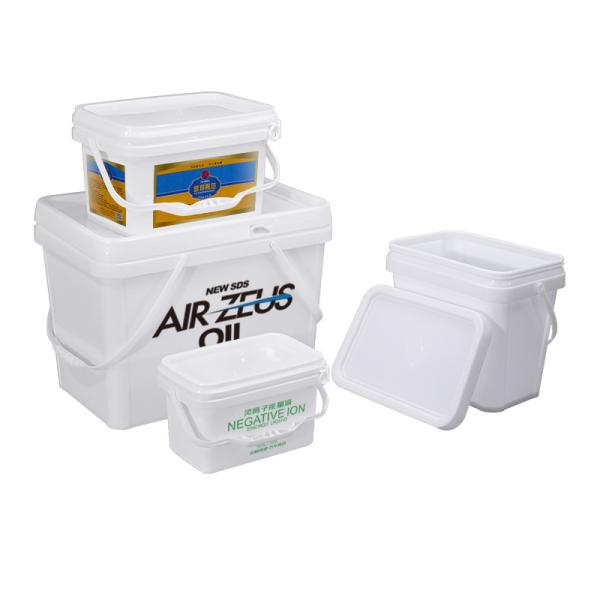 Durable Food Grade Empty Plastic Buckets With Handle and Lids for Packaging