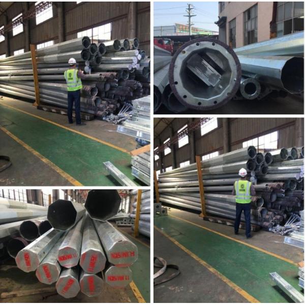 Custom Electric Steel Unitity Pole , Galvanised Power Pole Q345 Q235 GR65