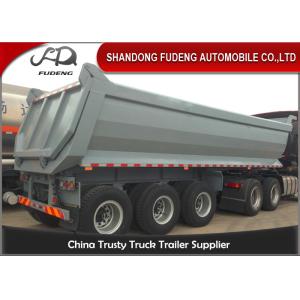 3 Axle U Dump Trailers , 40CBM Q345B Steel Frame Tractor Dump Trailer