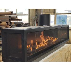 Wholesale Three-sided gas fireplace Propane Gas Natural Gas Fireplaces European Black Matte Carbon Steel from china suppliers