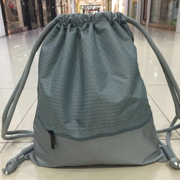 Quality Polyester Digital Printing Waterproof String Backpack With Pocket Outside for sale