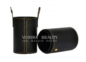 Wholesale Customized High Quality Leather Makeup Brush Holder Case Cosmetic Cylinder from china suppliers