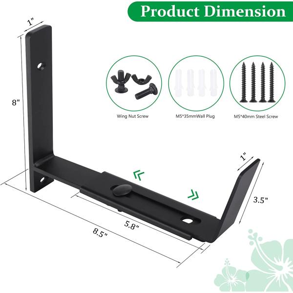 Window Boxes Planter Shelving with Adjustable Size Triangle Bracket Structure Brackets