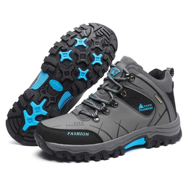 Brown Desert Hiking Mountaineering Running Shoes In Genuine Leather For Men And Women