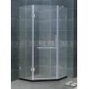 Frameless 8 / 10 MM Glass Shower Screens Clear Tempered With Stainless Steel Two Support Bars for sale
