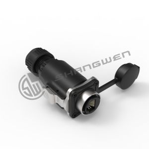 Outdoor IP67 Rated 8-Pin Network Bridge RJ45 Connectors Socket 8 Core Male