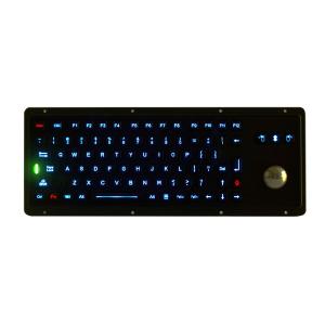 Black Marine Usb Panel Mount Keyboard With Optical Trackball