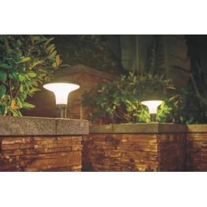 IP65 Outdoor Decorative Lantern Stone Gate Solar Pillar Light with Dimmer