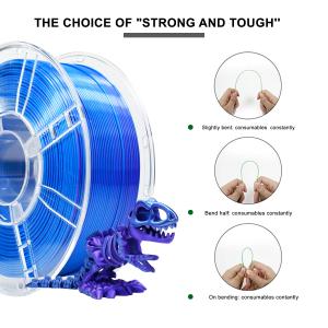 Silk PLA +Filament 1.75mm Purple Blue Dual Color 3D Printer Filament 2 in 1
