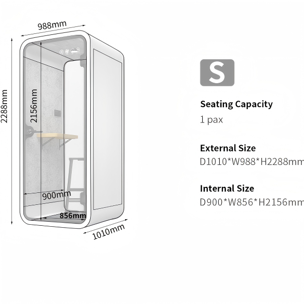 White Office Phone Booth Fully Enclosed Private Phone Booths Customized
