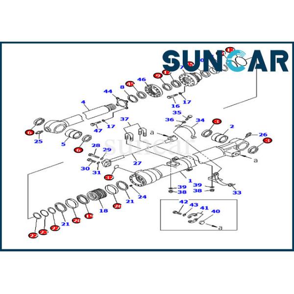 Seal Kit 707-99-45070 Bucket Service Kit Hydraulic Cylinder For Komatsu PC200-8