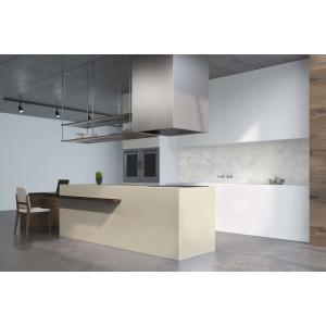 Beige Cararra Artificial Quartz Slab Antifouling High Hardness Kitchen