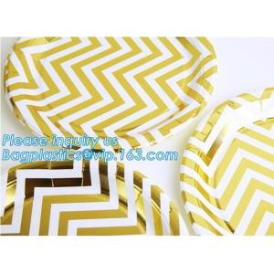 Party supplies, custom printing table rose gold paper biodegradable dinner