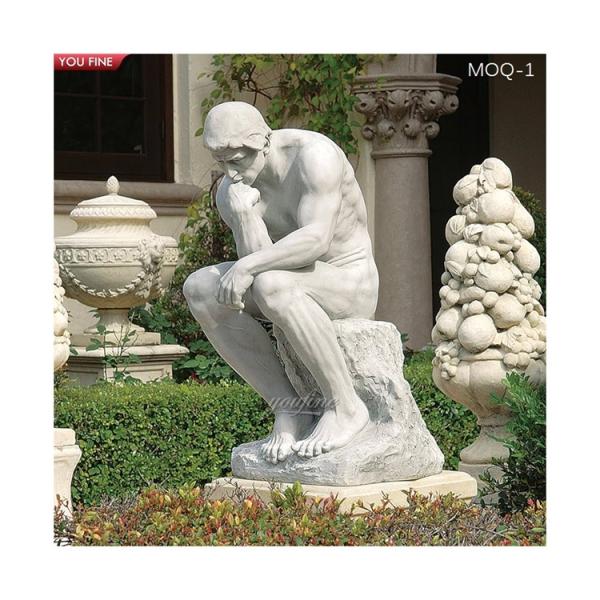 Quality Custom Outdoor Lawn Marble Sitting Man Statue for sale