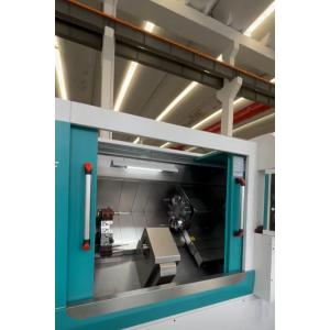 Dual Station Precision CNC Horizontal Lathe Machine Inclined Bed