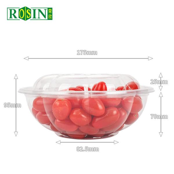 24oz Disposable Fruit Plastic Container Custom PET Fruit Packaging Container