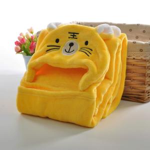 Wholesale Yellow Tiger Cuddly Buddies Hooded Wrap Throw 100 Polyester Wrap Around Heated Blanket from china suppliers