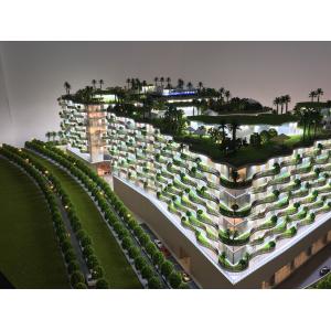 Handmade Residential Building Model 15CM Wood Plate Base 1 / 90 Scale